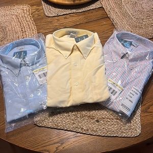 Three brand new L.L. Bean long sleeve cotton dress shirts men’s 17 1/2 35